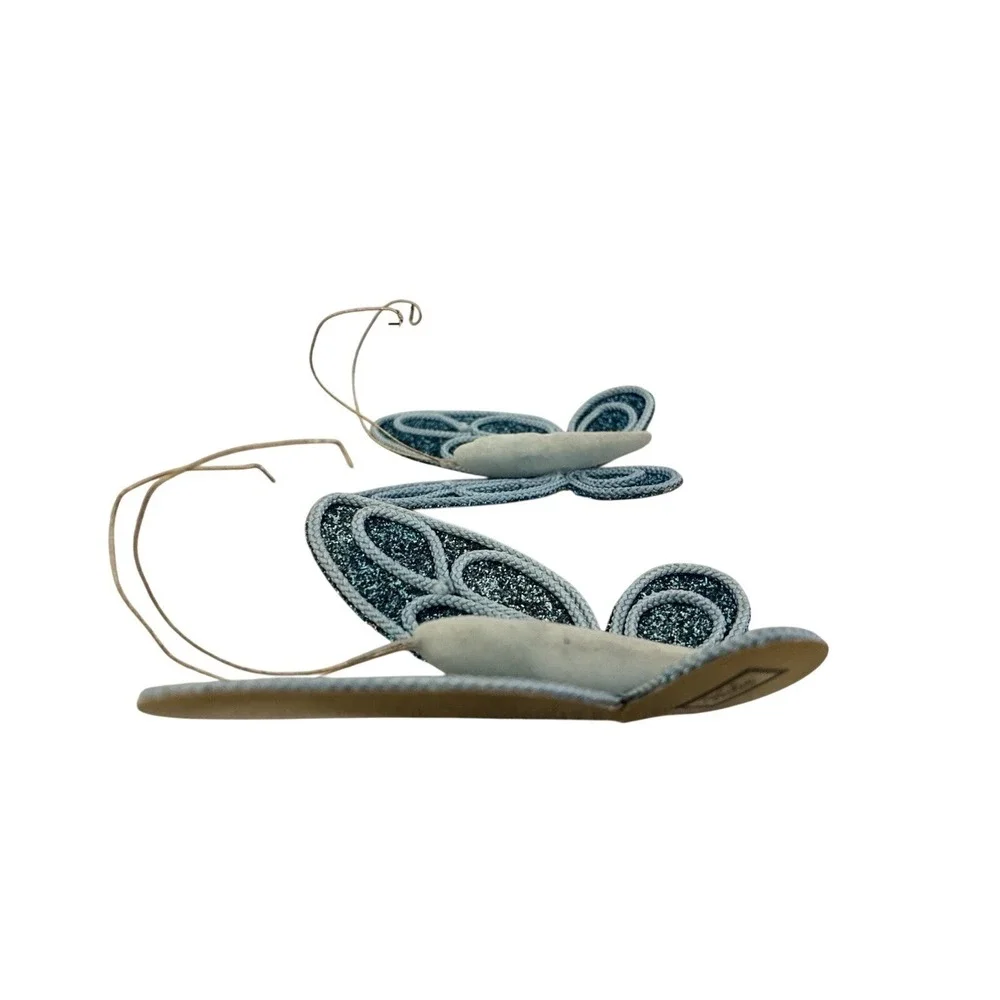 Butterfly Christmas Ornaments Blue Clip 2 pc 3x4